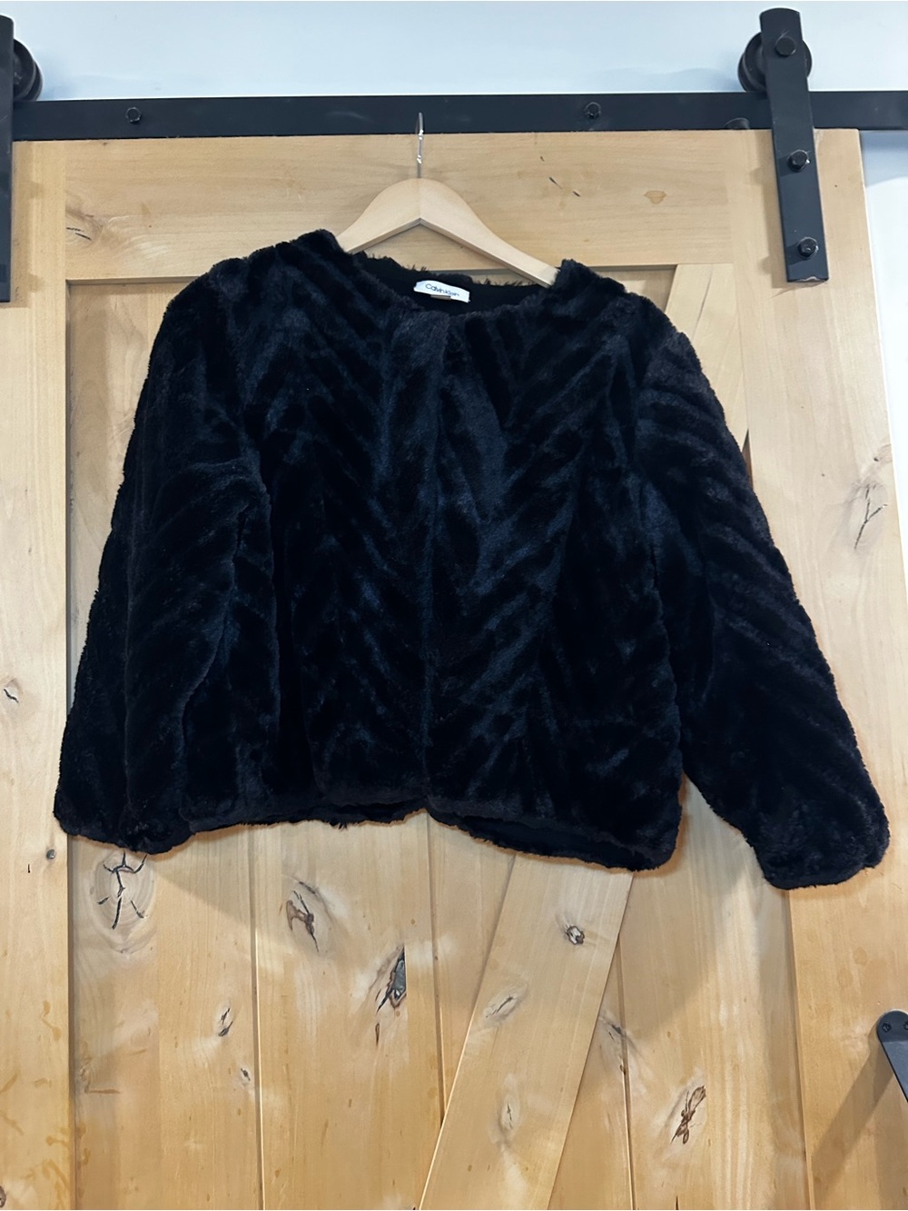 Calvin Klein Black Plush Teddy Jacket